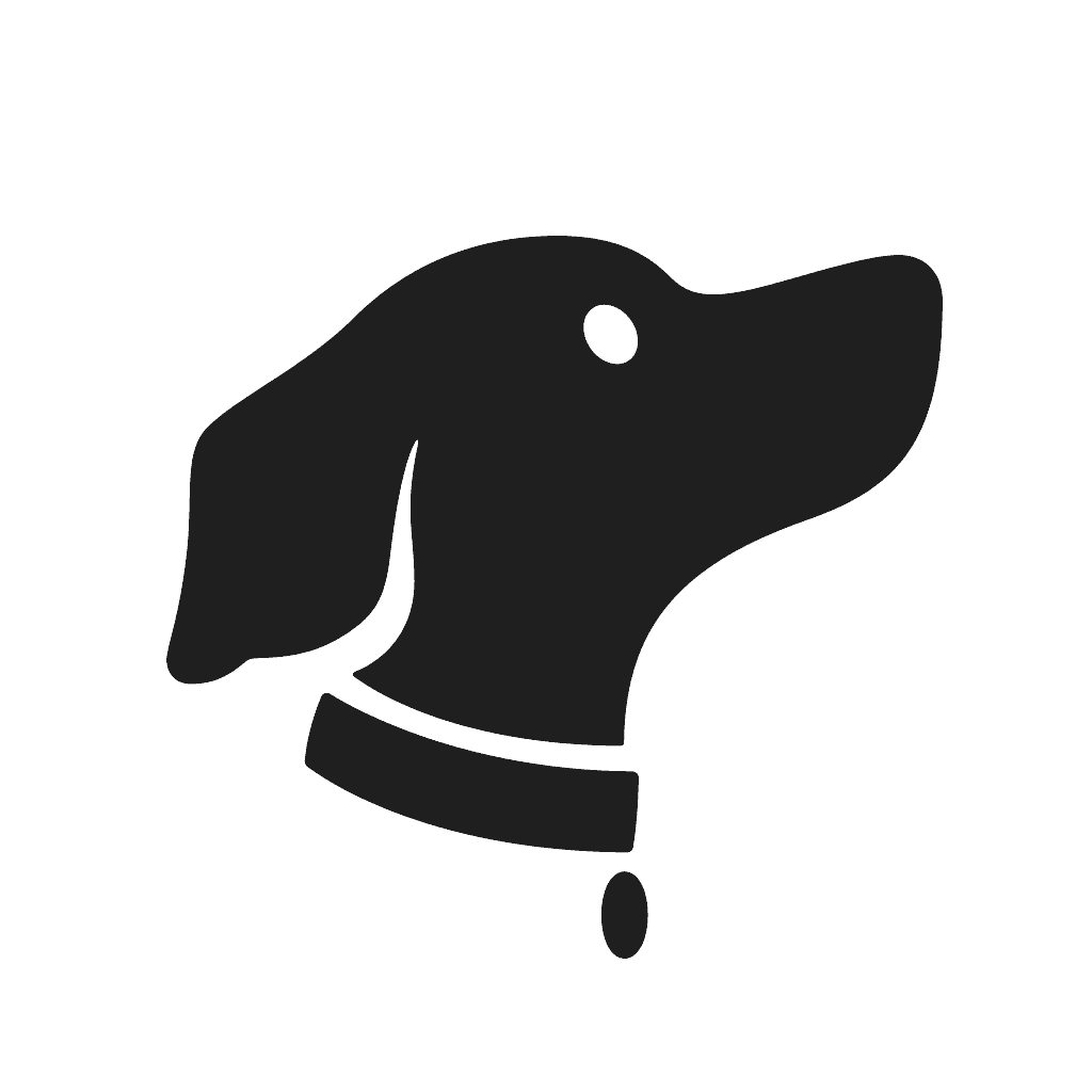 dog logo with collar